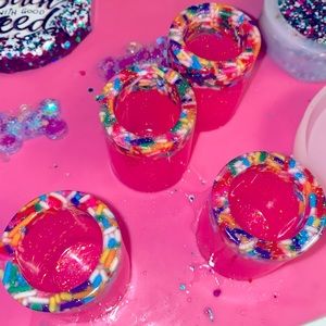 Glow in the dark glitter sprinkle shot glasses set of 4